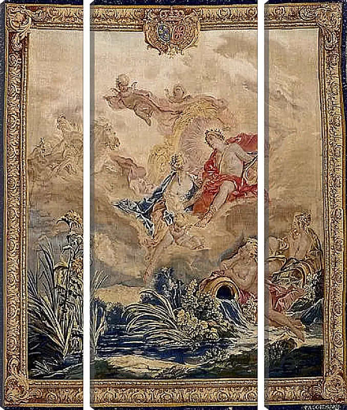 Модульная картина - Apollo and Clytie, tapestry by Beauvais Tapestry Manufactory designed by Francois Boucher. Франсуа Буше