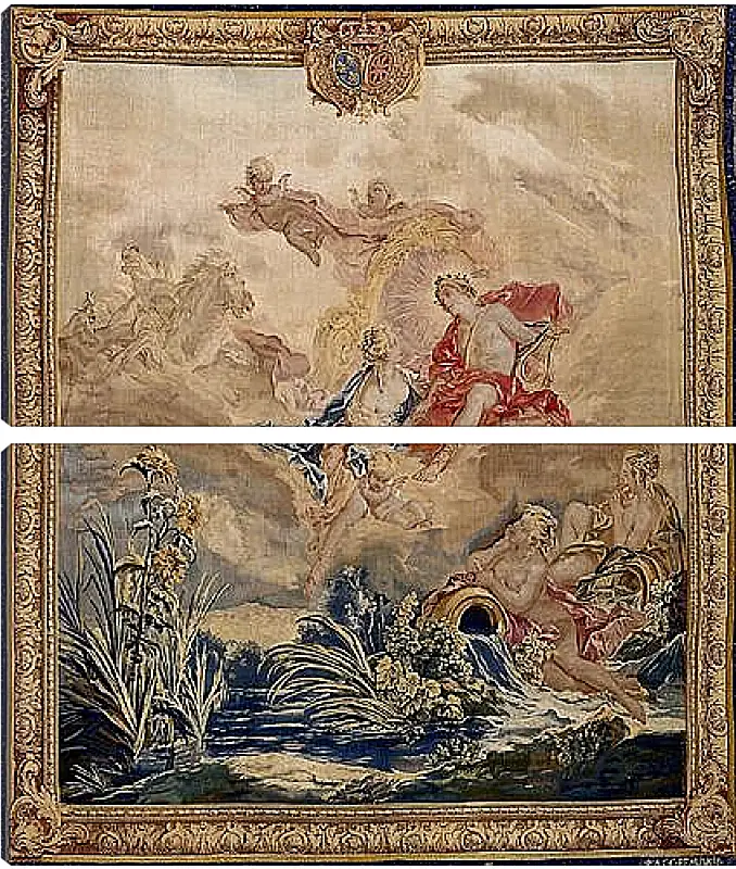 Модульная картина - Apollo and Clytie, tapestry by Beauvais Tapestry Manufactory designed by Francois Boucher. Франсуа Буше