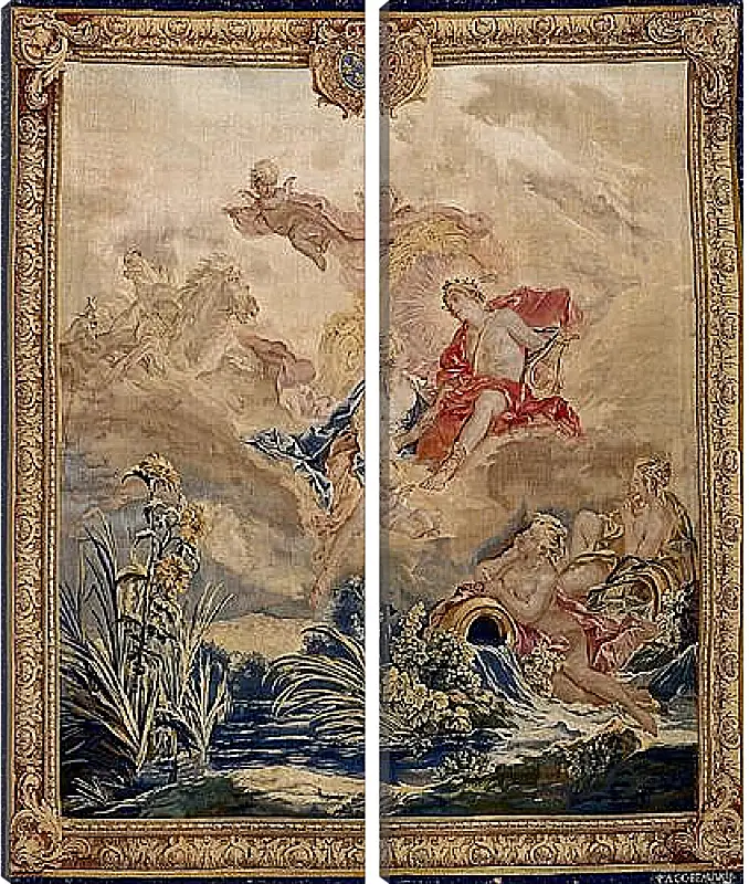 Модульная картина - Apollo and Clytie, tapestry by Beauvais Tapestry Manufactory designed by Francois Boucher. Франсуа Буше