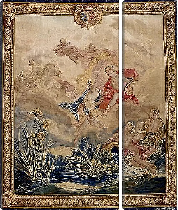 Модульная картина - Apollo and Clytie, tapestry by Beauvais Tapestry Manufactory designed by Francois Boucher. Франсуа Буше