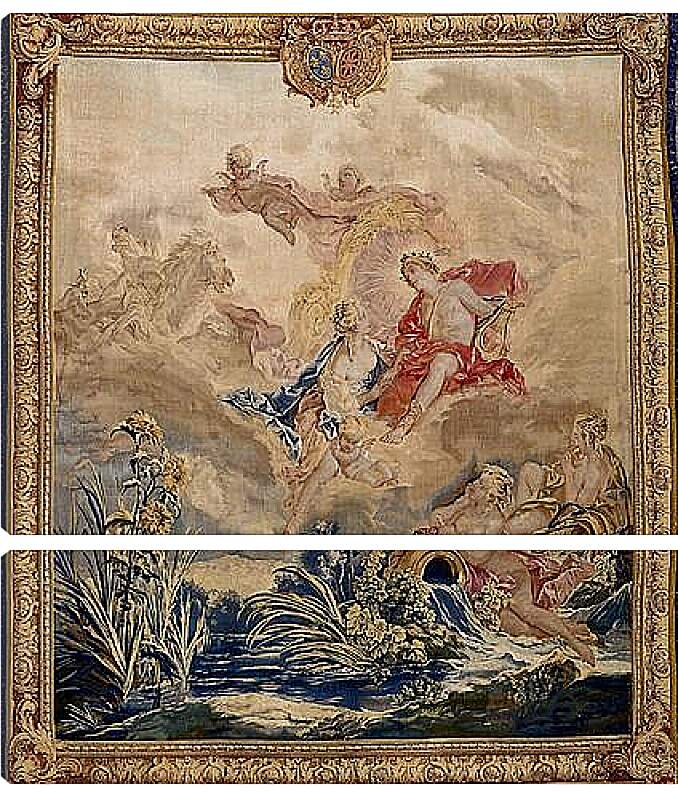 Модульная картина - Apollo and Clytie, tapestry by Beauvais Tapestry Manufactory designed by Francois Boucher. Франсуа Буше