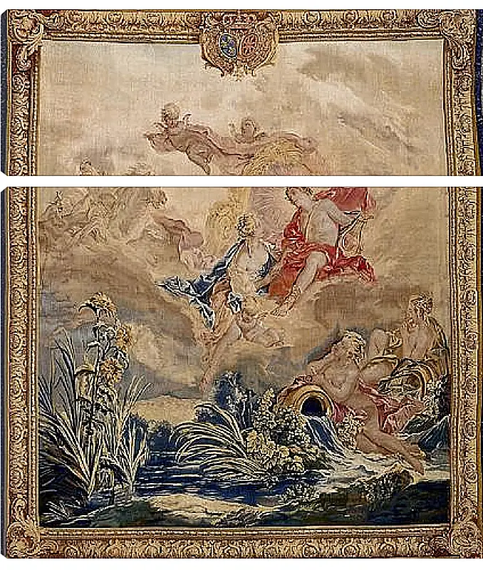 Модульная картина - Apollo and Clytie, tapestry by Beauvais Tapestry Manufactory designed by Francois Boucher. Франсуа Буше