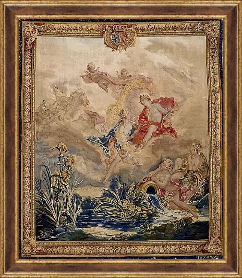 Картина в раме - Apollo and Clytie, tapestry by Beauvais Tapestry Manufactory designed by Francois Boucher. Франсуа Буше