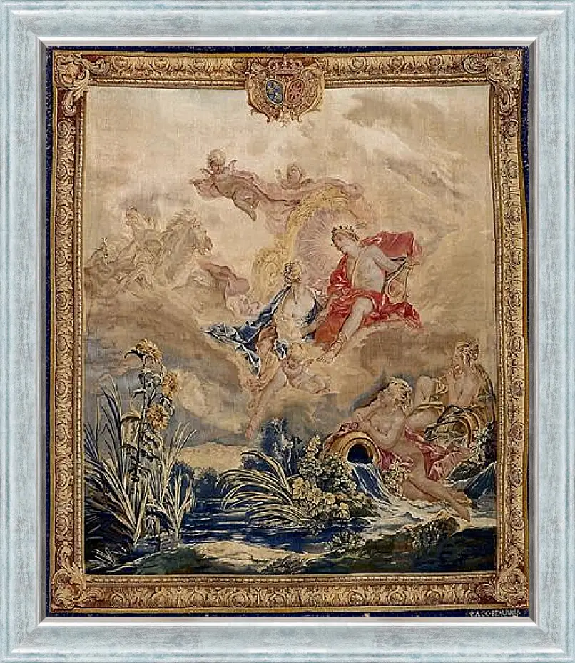 Картина в раме - Apollo and Clytie, tapestry by Beauvais Tapestry Manufactory designed by Francois Boucher. Франсуа Буше