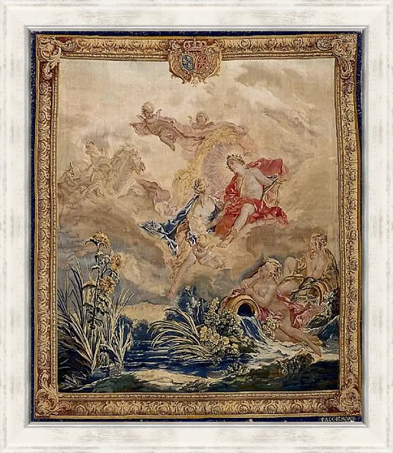 Картина в раме - Apollo and Clytie, tapestry by Beauvais Tapestry Manufactory designed by Francois Boucher. Франсуа Буше