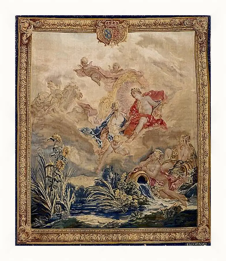 Картина в раме - Apollo and Clytie, tapestry by Beauvais Tapestry Manufactory designed by Francois Boucher. Франсуа Буше