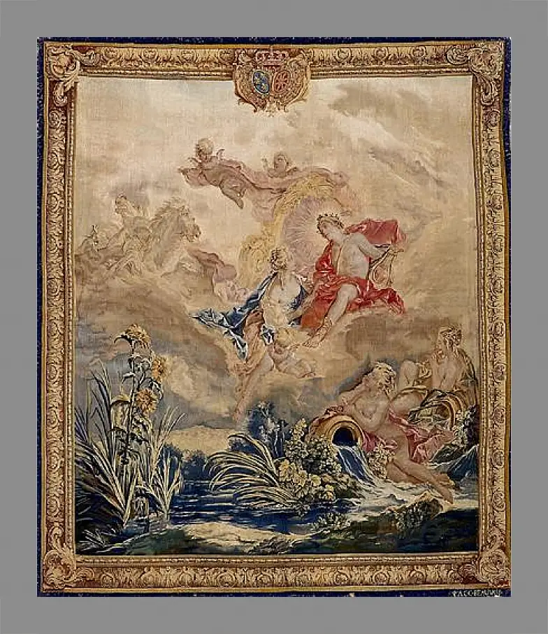 Картина в раме - Apollo and Clytie, tapestry by Beauvais Tapestry Manufactory designed by Francois Boucher. Франсуа Буше