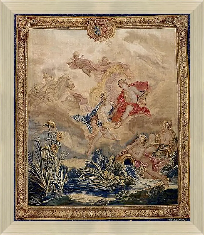 Картина в раме - Apollo and Clytie, tapestry by Beauvais Tapestry Manufactory designed by Francois Boucher. Франсуа Буше