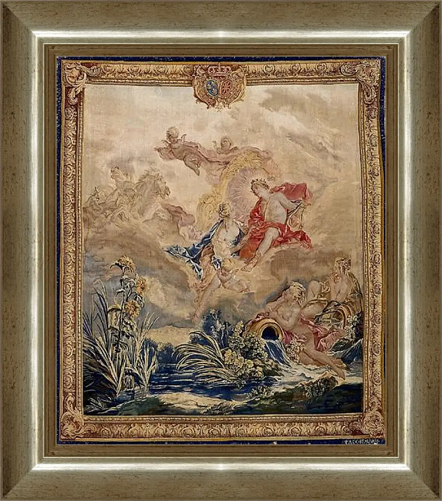 Картина в раме - Apollo and Clytie, tapestry by Beauvais Tapestry Manufactory designed by Francois Boucher. Франсуа Буше