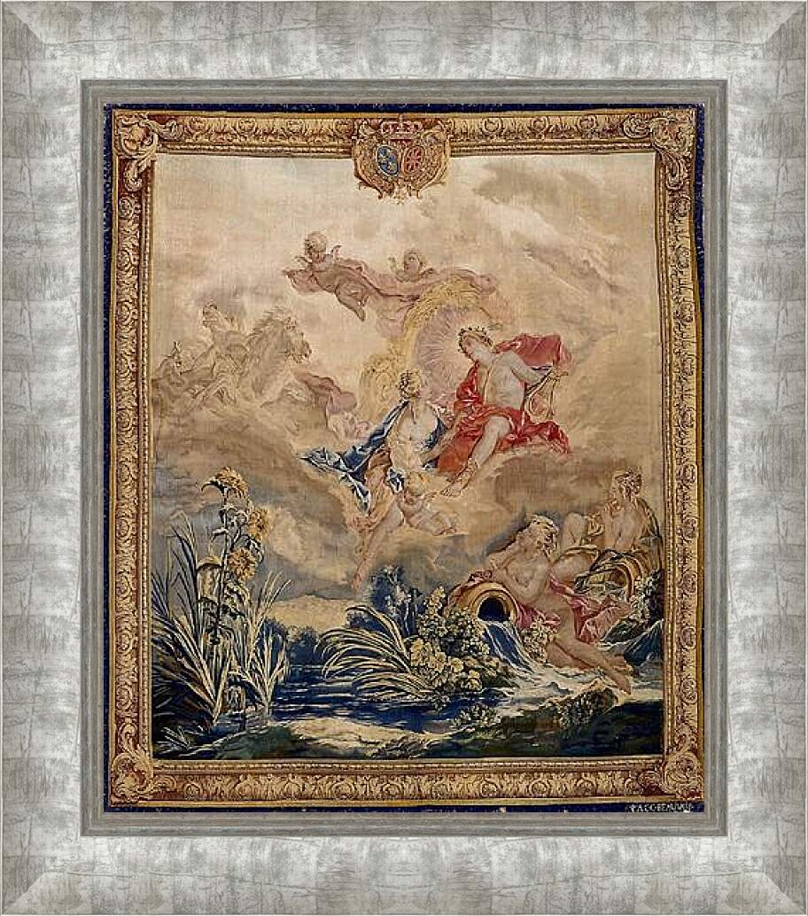 Картина в раме - Apollo and Clytie, tapestry by Beauvais Tapestry Manufactory designed by Francois Boucher. Франсуа Буше