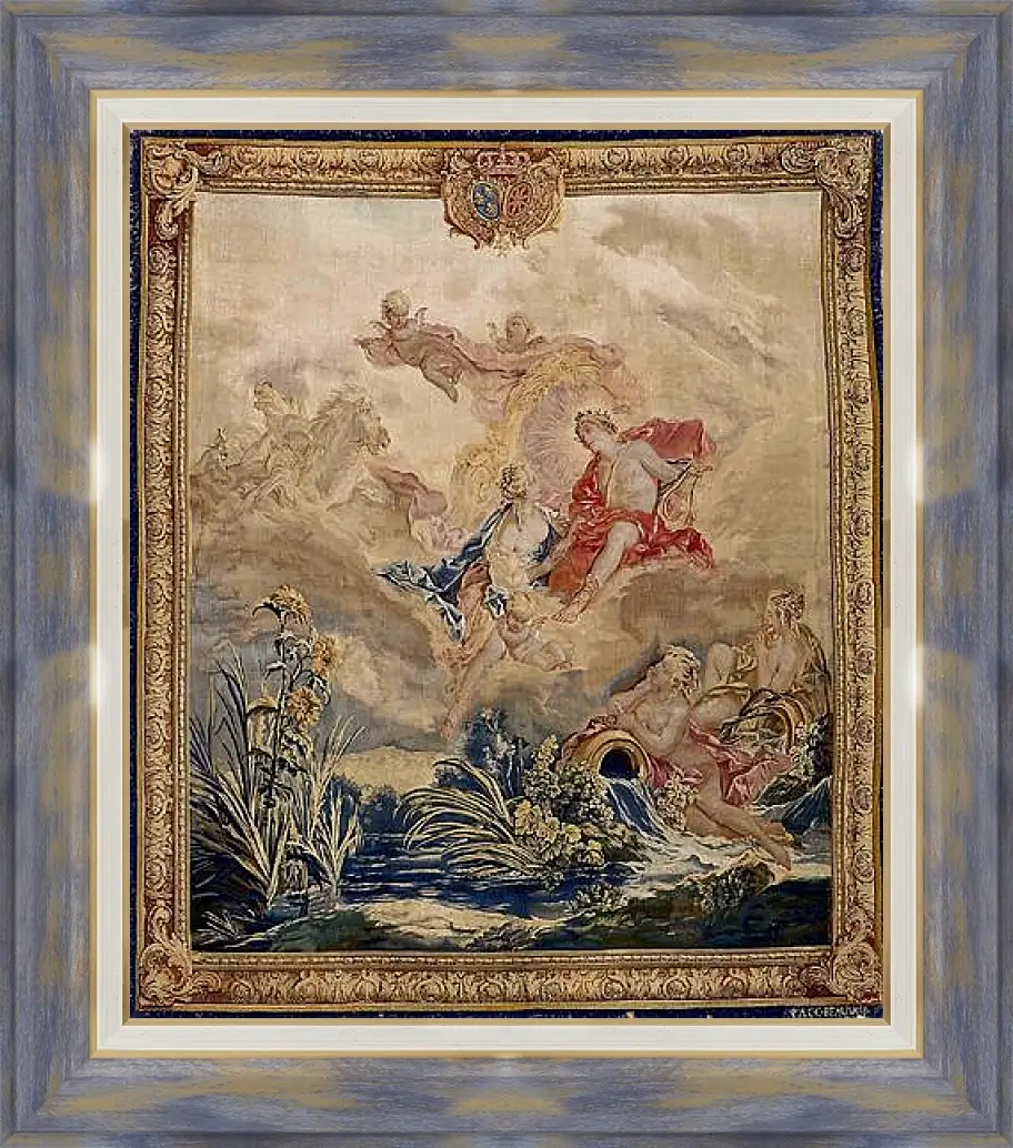 Картина в раме - Apollo and Clytie, tapestry by Beauvais Tapestry Manufactory designed by Francois Boucher. Франсуа Буше