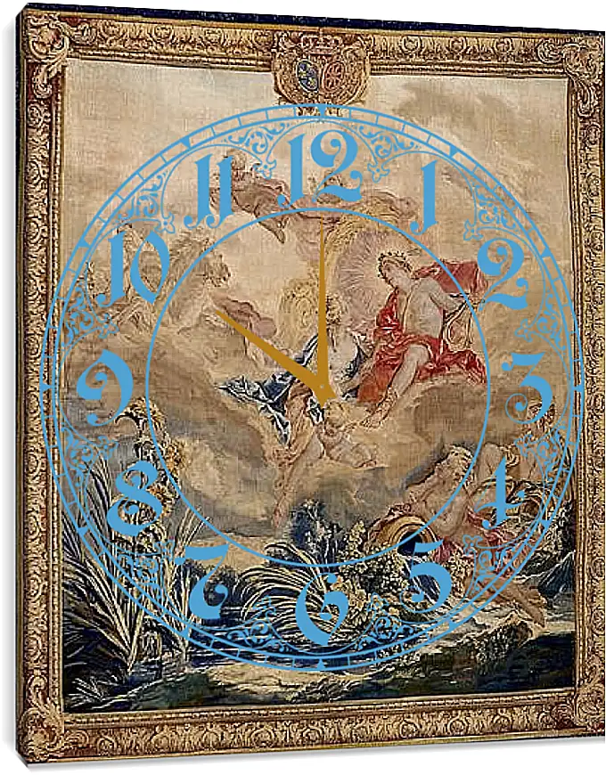 Часы картина - Apollo and Clytie, tapestry by Beauvais Tapestry Manufactory designed by Francois Boucher. Франсуа Буше