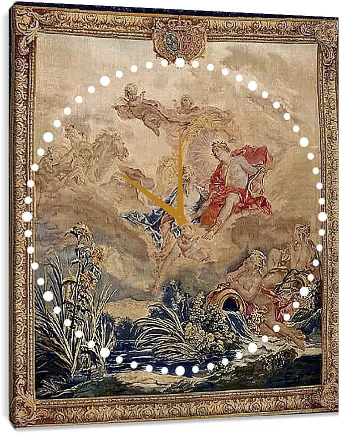 Часы картина - Apollo and Clytie, tapestry by Beauvais Tapestry Manufactory designed by Francois Boucher. Франсуа Буше