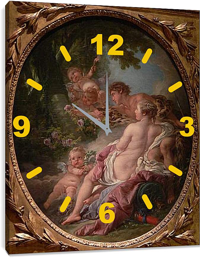 Часы картина - Angelica and Medoro. Франсуа Буше