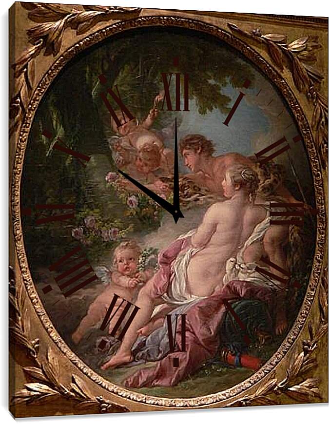 Часы картина - Angelica and Medoro. Франсуа Буше