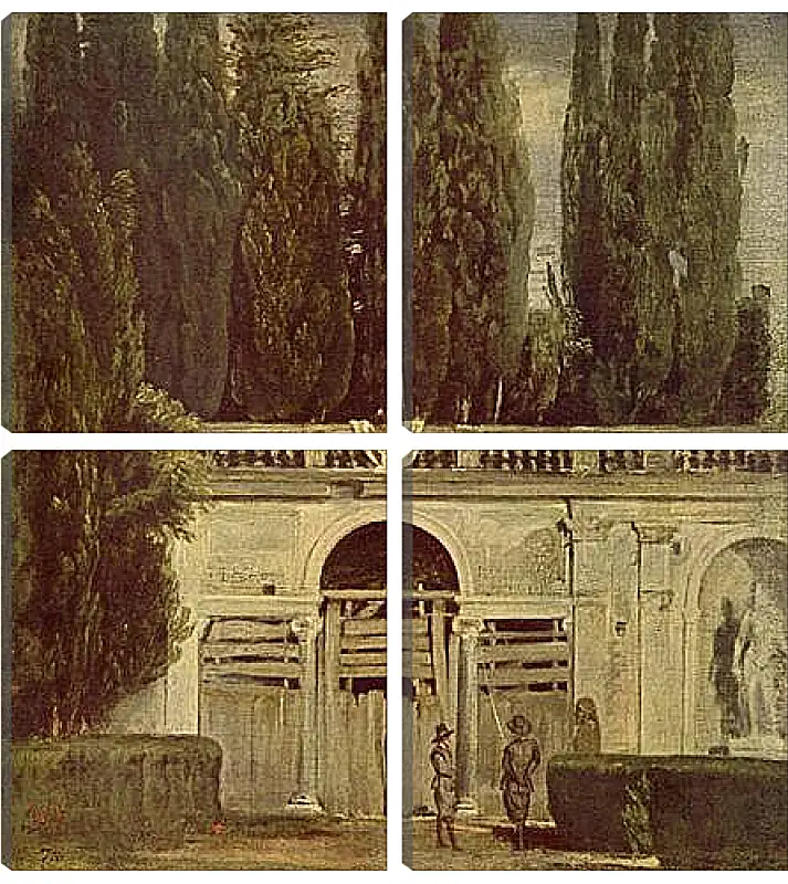 Модульная картина - Villa Medici, Grotto-Loggia Facade. Диего Веласкес