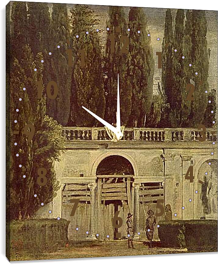 Часы картина - Villa Medici, Grotto-Loggia Facade. Диего Веласкес