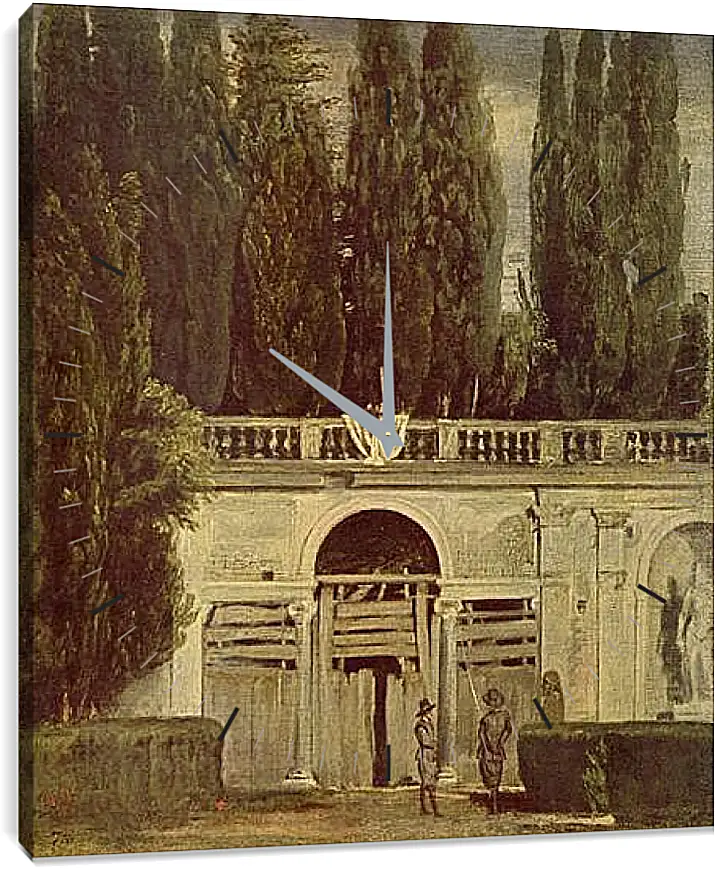 Часы картина - Villa Medici, Grotto-Loggia Facade. Диего Веласкес