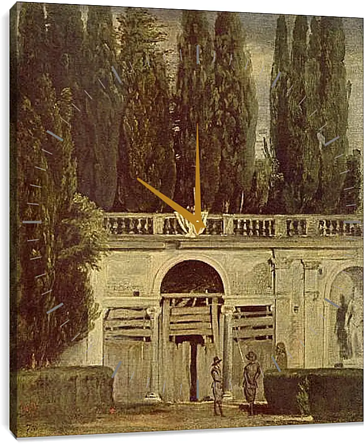 Часы картина - Villa Medici, Grotto-Loggia Facade. Диего Веласкес