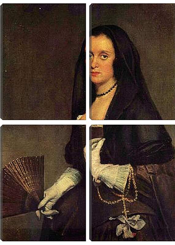 Модульная картина - Lady With a Fan. Диего Веласкес
