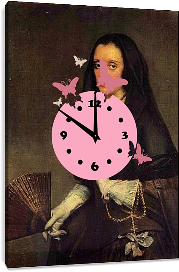 Часы картина - Lady With a Fan. Диего Веласкес