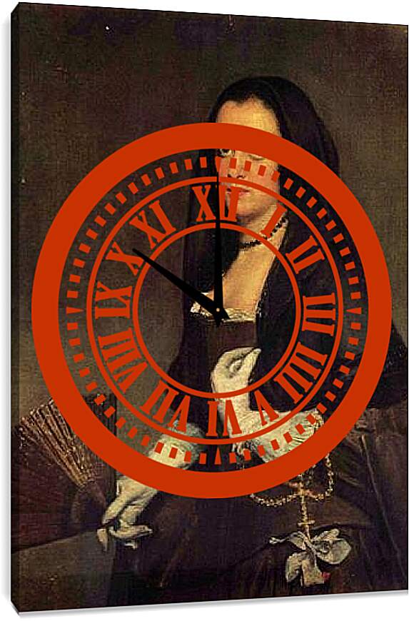 Часы картина - Lady With a Fan. Диего Веласкес