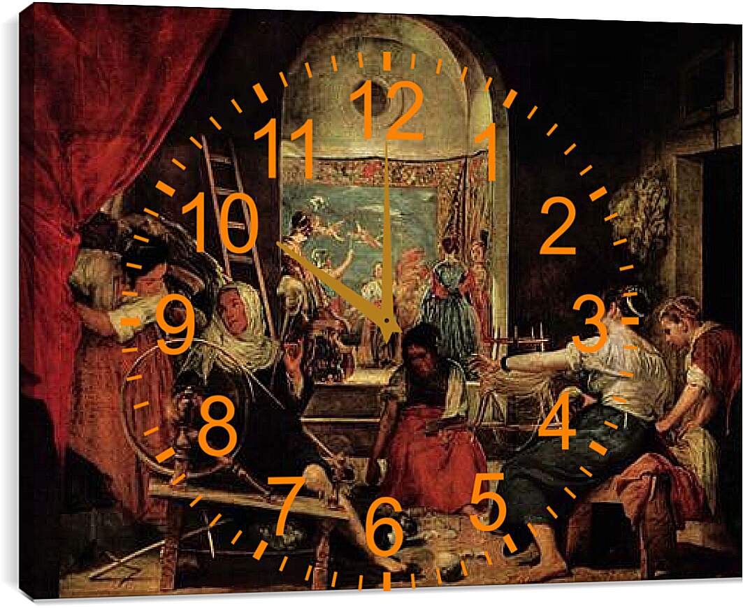 Часы картина - La fabula de Aracne. Диего Веласкес