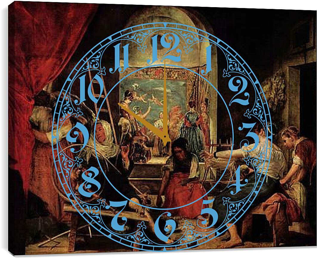 Часы картина - La fabula de Aracne. Диего Веласкес