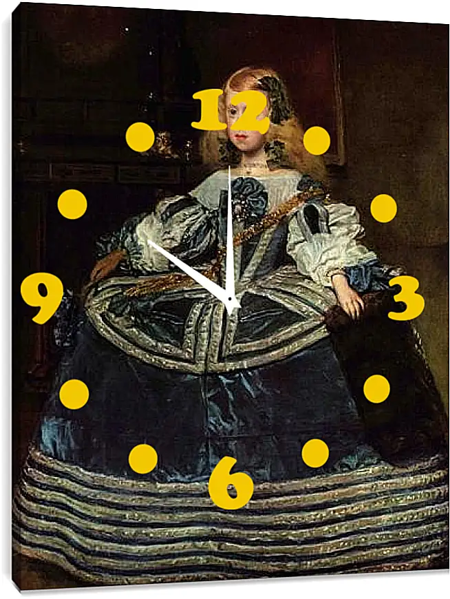 Часы картина - Infanta Margarita Teresa in a Blue Dress. Диего Веласкес