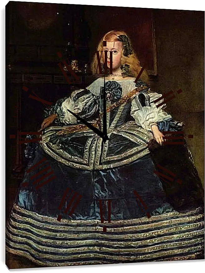 Часы картина - Infanta Margarita Teresa in a Blue Dress. Диего Веласкес