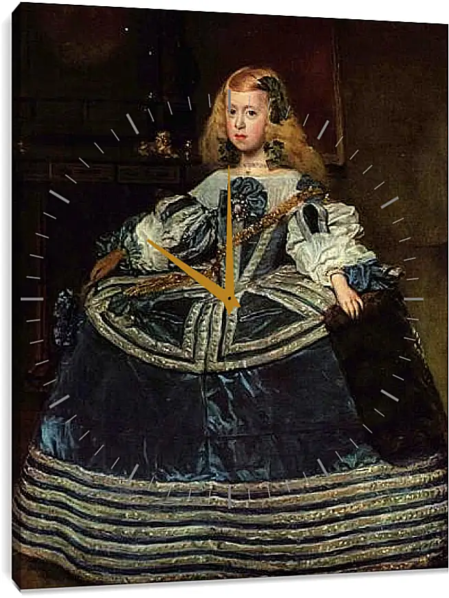 Часы картина - Infanta Margarita Teresa in a Blue Dress. Диего Веласкес