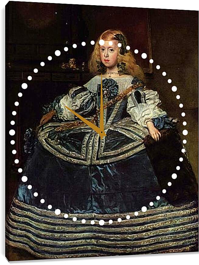 Часы картина - Infanta Margarita Teresa in a Blue Dress. Диего Веласкес