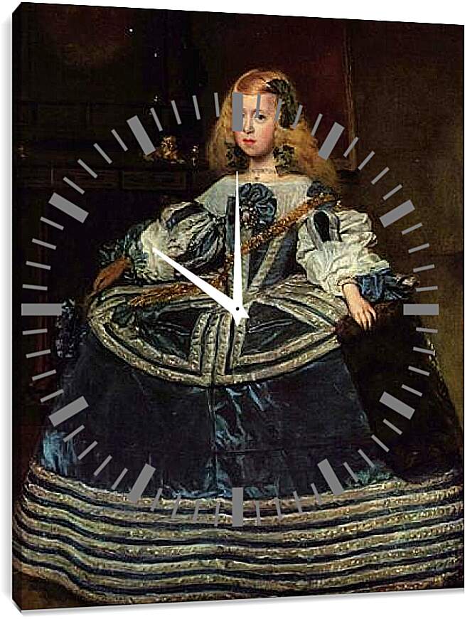 Часы картина - Infanta Margarita Teresa in a Blue Dress. Диего Веласкес