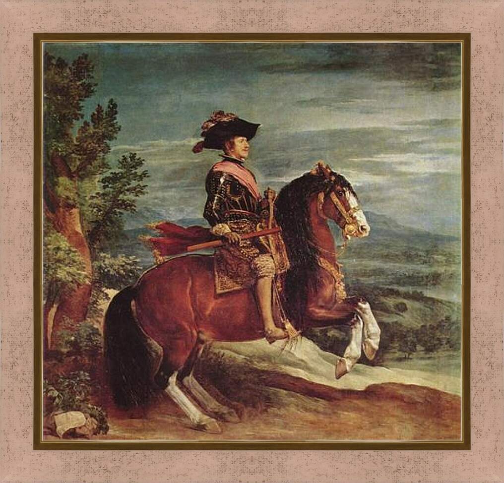 Картина в раме - Felipe IV a caballo. Диего Веласкес