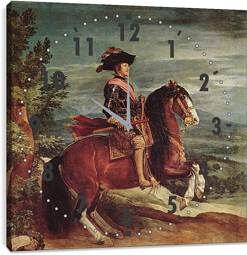 Часы картина - Felipe IV a caballo. Диего Веласкес
