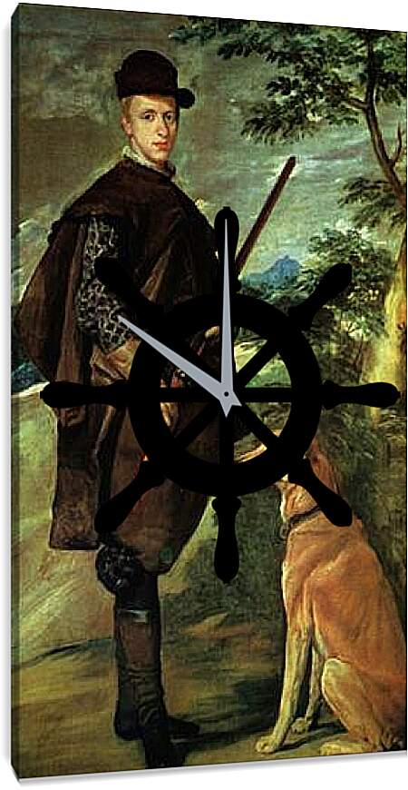 Часы картина - El cardenal-infante Don Fernando de Austria, cazador. Диего Веласкес