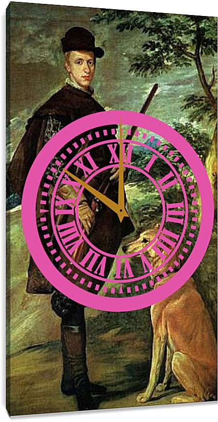 Часы картина - El cardenal-infante Don Fernando de Austria, cazador. Диего Веласкес