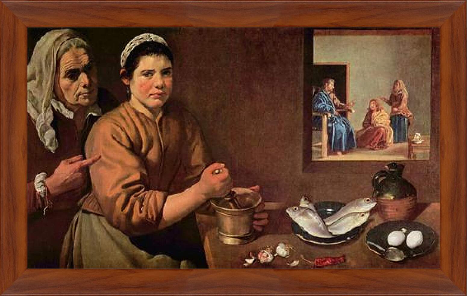 Картина в раме - Cristo en casa de Marta y Maria. Диего Веласкес