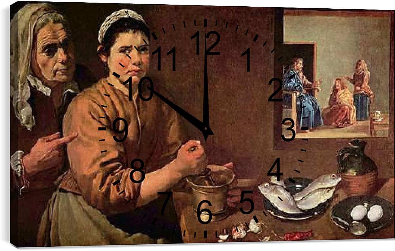 Часы картина - Cristo en casa de Marta y Maria. Диего Веласкес