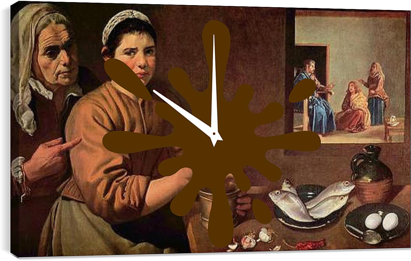 Часы картина - Cristo en casa de Marta y Maria. Диего Веласкес