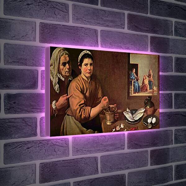 Лайтбокс световая панель - Cristo en casa de Marta y Maria. Диего Веласкес
