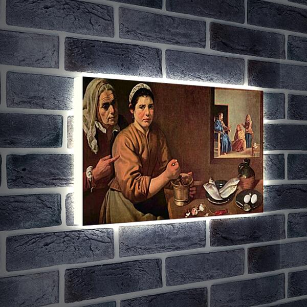 Лайтбокс световая панель - Cristo en casa de Marta y Maria. Диего Веласкес