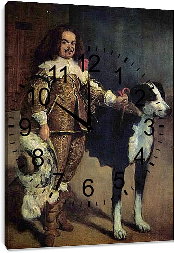 Часы картина - Court Dwarf Don Antonio el Ingles. Диего Веласкес