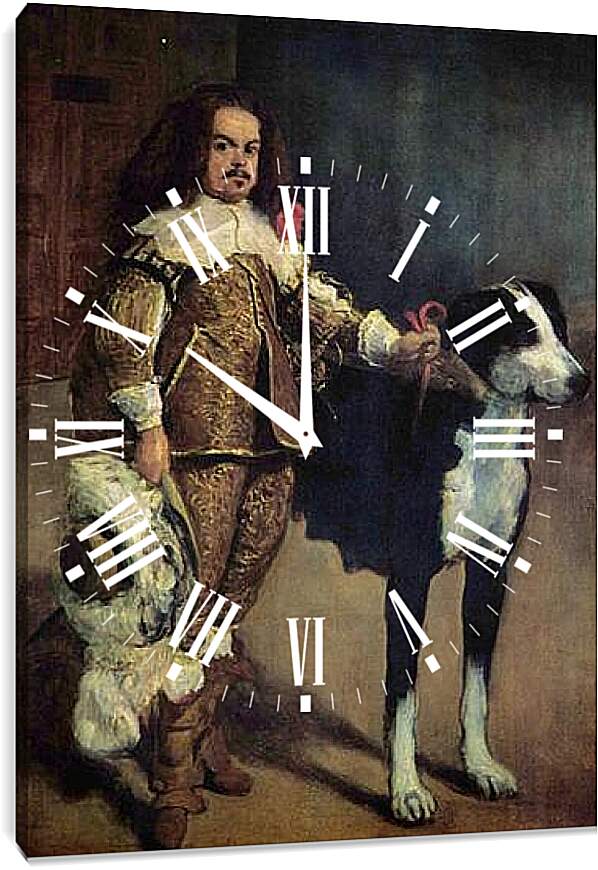 Часы картина - Court Dwarf Don Antonio el Ingles. Диего Веласкес