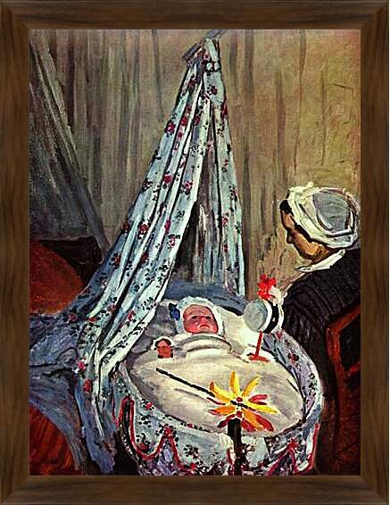 Картина в раме - Jean Monet in the Cradle. Клод Моне