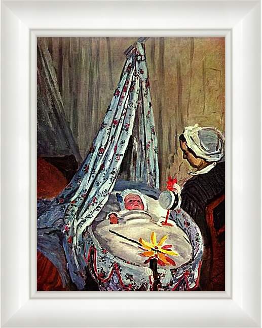 Картина в раме - Jean Monet in the Cradle. Клод Моне