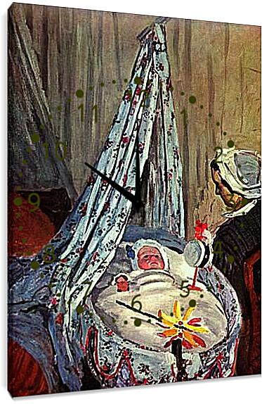 Часы картина - Jean Monet in the Cradle. Клод Моне