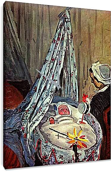 Часы картина - Jean Monet in the Cradle. Клод Моне