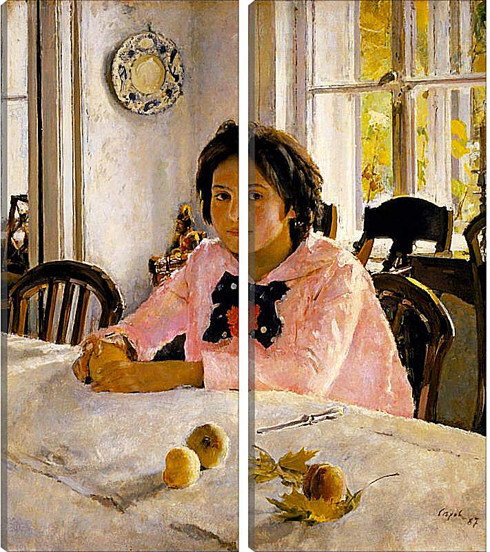 Модульная картина - Девочка с персиками. Валентин Александрович Серов