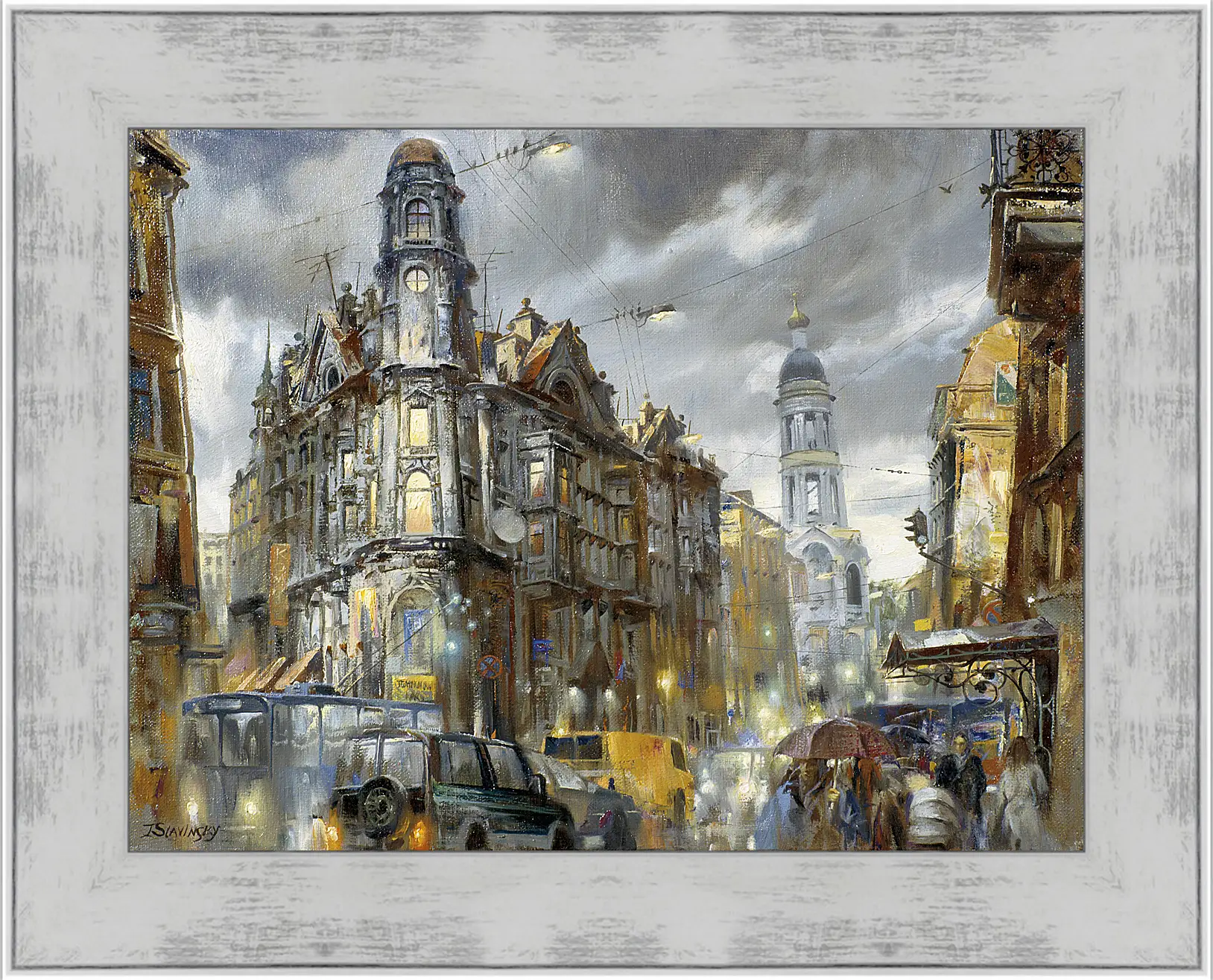 Картина в раме - Дождь в Санкт-Петербурге